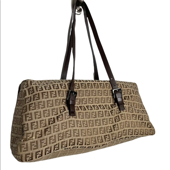 Fendi | Vintage Zucchino Shoulder Bag in Brown FF Monogram Logo - Picture 6 of 17